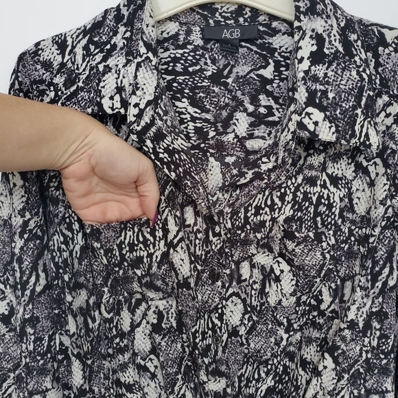 AGB Snakeprint B&W Shirt dress Sz 4 - EUC - Picture 4 of 8
